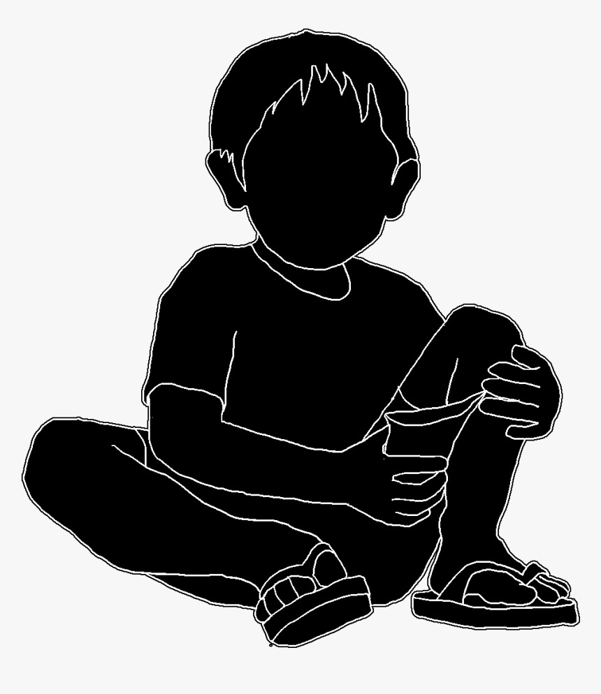 Little Boy With Candy Bag White Stroke - Little Boy Drawing Png, Transparent Png