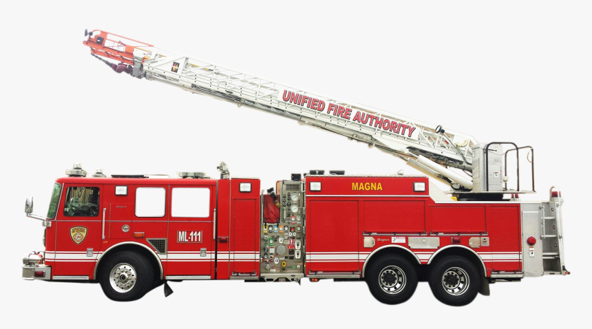 Fire Truck Png Image - Unified Fire Authority Ladder, Transparent Png