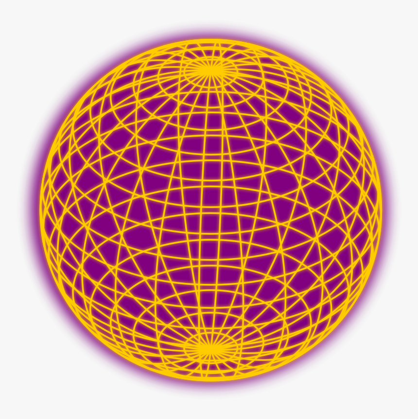 Free Vector Red Wired Globe Outline - Wireframe Sphere, HD Png Download