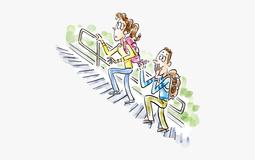 Walking Up Stairs Cartoon, HD Png Download