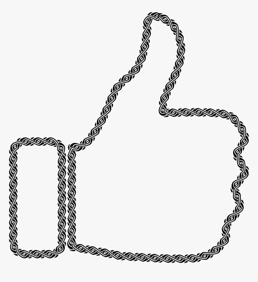 Border 12 Extended Thumbs Up Clip Arts - Line Art, HD Png Download