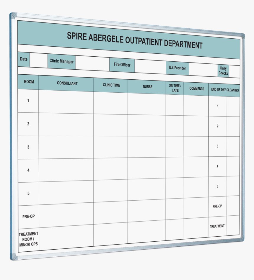 Staffing Nurse Station White Board Outpatient Department, HD Png Download