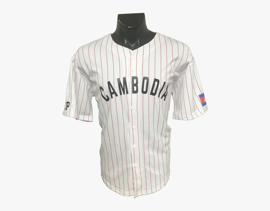 Image Of Rep Cambodia Pin Striped Baseball Jersey - Cambodia Baseball Jersey, HD Png Download