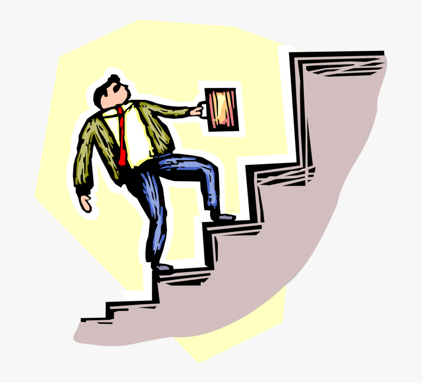 Graphic Transparent Businessman Clipart Climbing - Persona Subiendo Escalera Png, Png Download