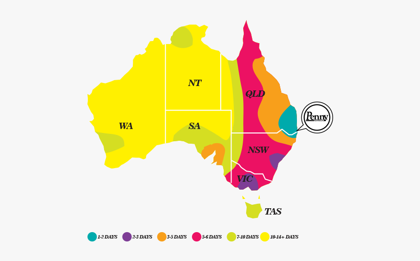 Au Ground Shipping Map - Graphic Design, HD Png Download