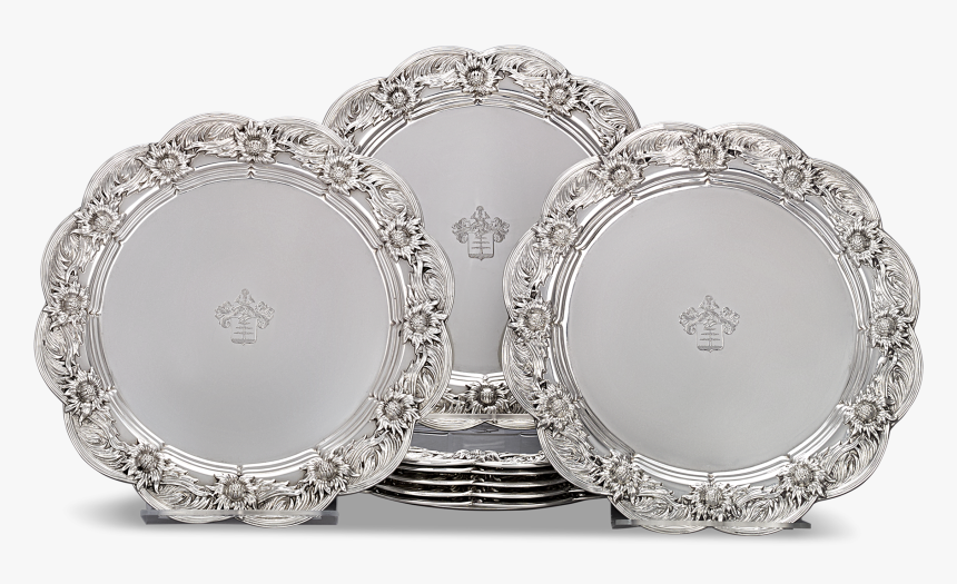 Chrysanthemum Sterling Silver Dinner Plates By Tiffany - Silver, HD Png Download