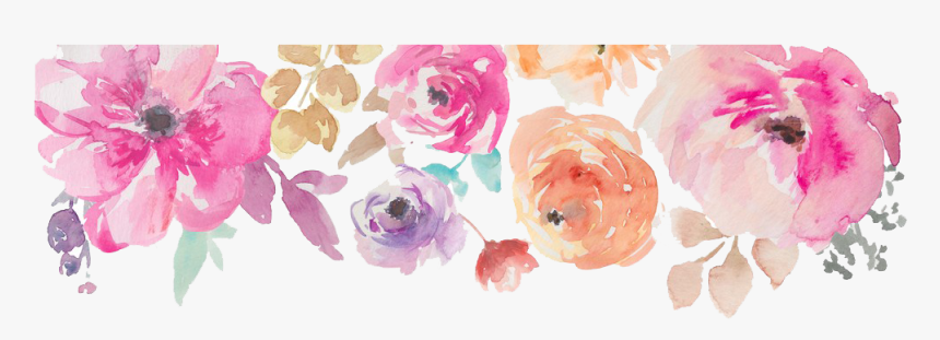 Watercolor Flowers Png Image - Watercolor Flowers Painting Border, Transparent Png