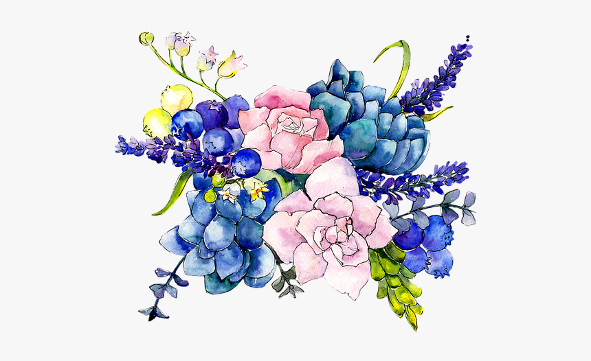 Flowers, Watercolor, Painting, Spring, Design, Nature - Flores Pintura Png, Transparent Png