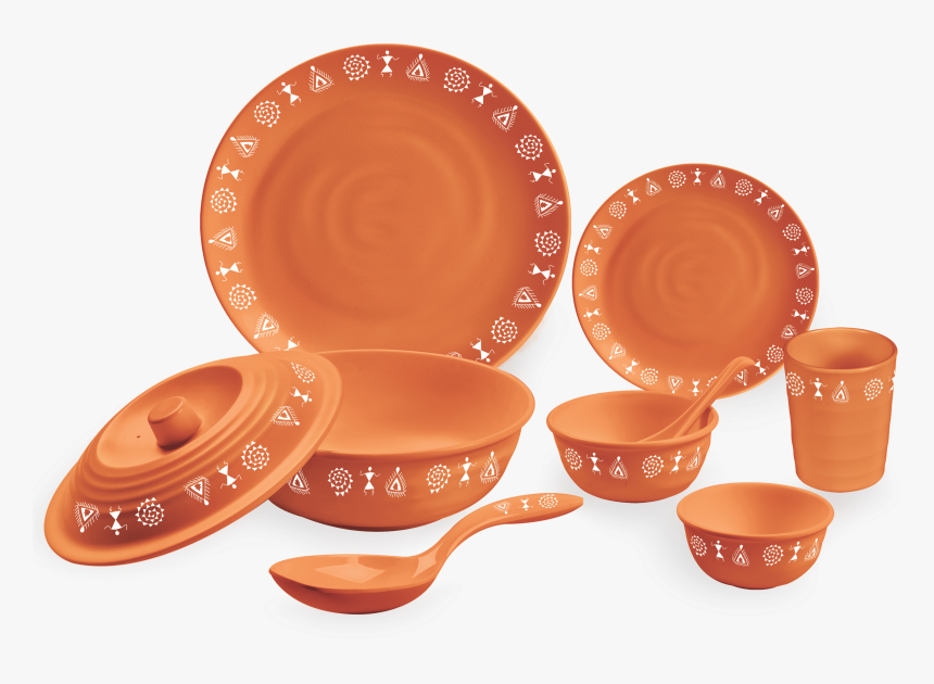 30 Pc Terra Cotta Matt Dinner Set - Servewell Terracotta Dinner Set, HD Png Download