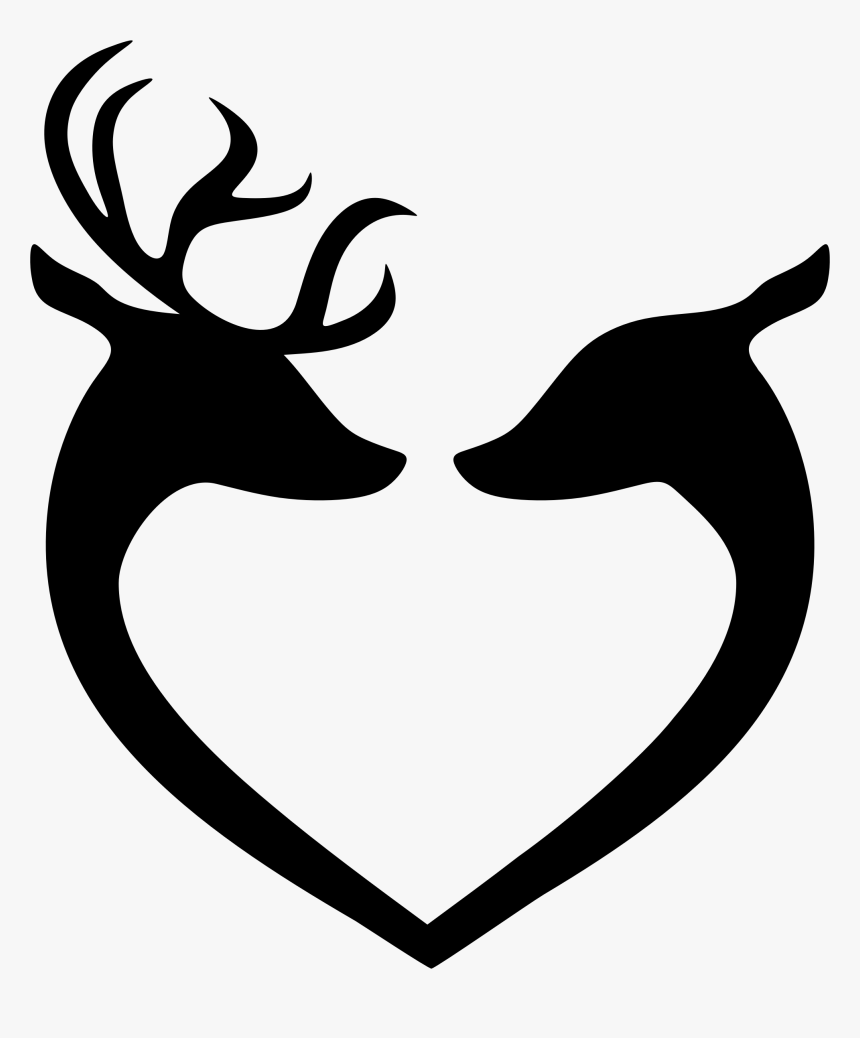 Antlers Silhouette Png - Male And Female Deer Silhouette, Transparent Png