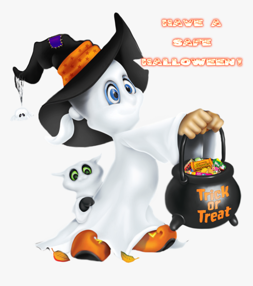 Transparent Halloween Bag Clipart - Cute Halloween Ghost Clipart, HD Png Download
