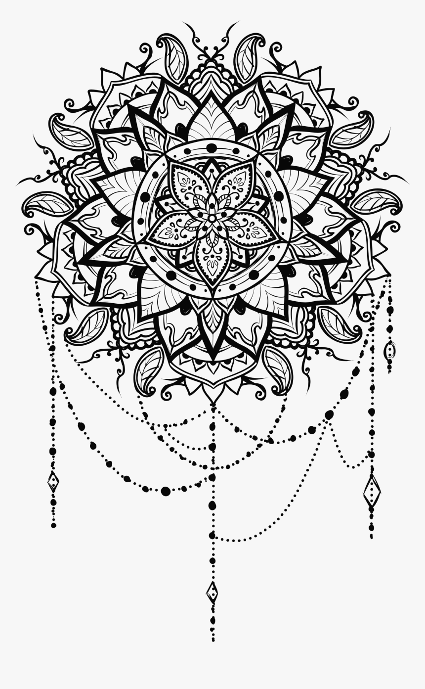 Om Art Ornament Line Mandala Drawing Clipart Mandala- - Mandala Png, Transparent Png