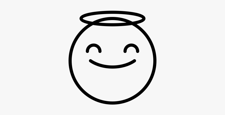 Angel Emoji Rubber Stamp 
 Class Lazyload Lazyload - Angel Emoji Black And White, HD Png Download