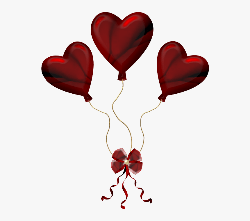 Three Heart Balloons Transparent Png Image - Three Transparent Heart, Png Download