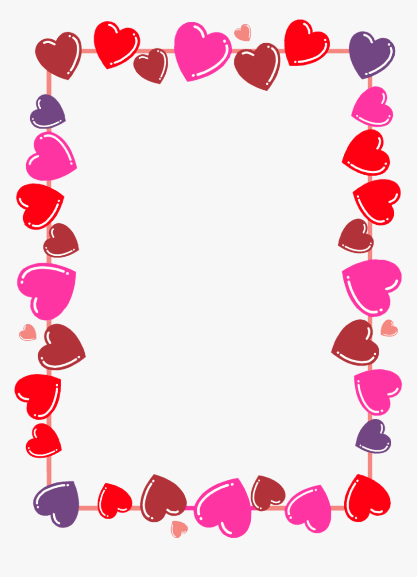 Leiaalisonlavigne Hearts Frame/boarder Png By Leiaalisonlavigne - Valentines Borders Clip Art, Transparent Png