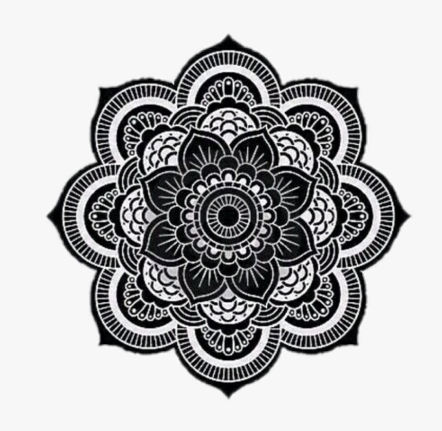#mandala #tumblr #cool #pretty #black, HD Png Download