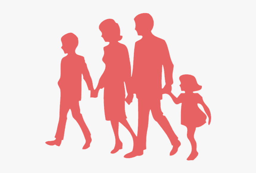 Silhouette Family Walking Png, Transparent Png