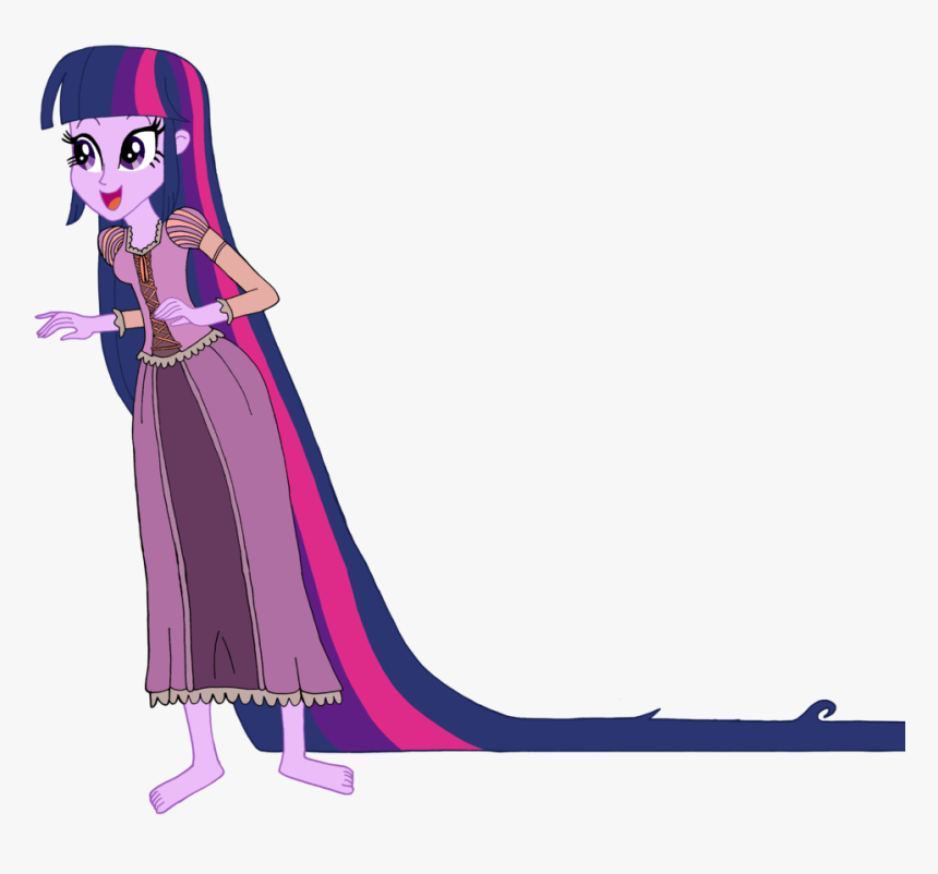 Twilight Sparkle As Rapunzel By Renthegodofhumor-db1rj7k - Twilight Sparkle Long Hair, HD Png Download