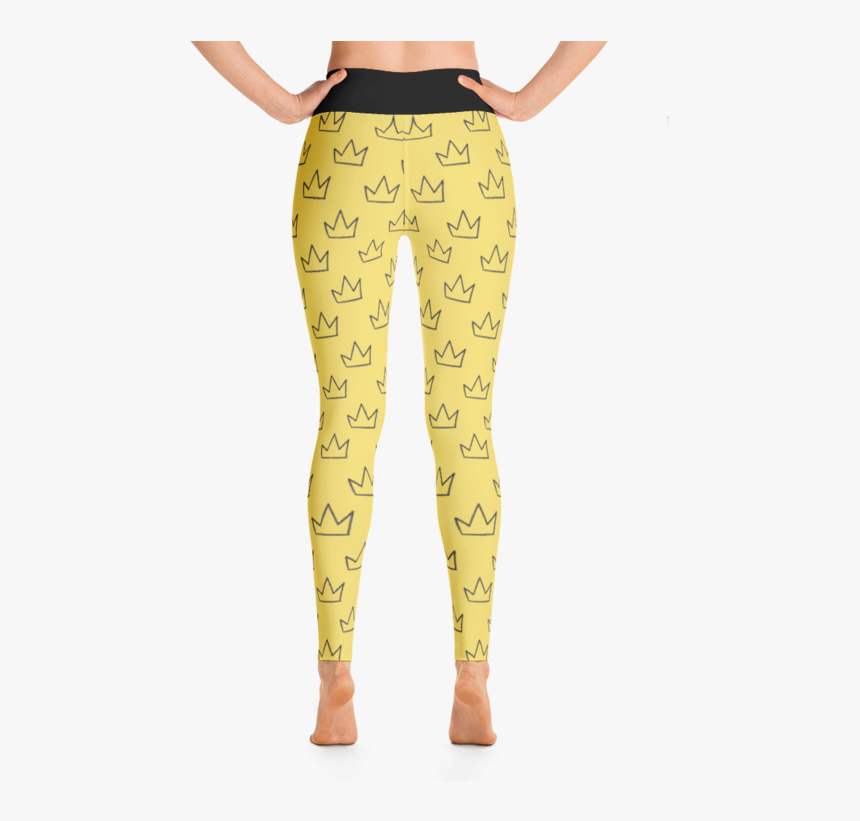 Basquiat Samo Crown Pattern High Waist Leggings - Leggings, HD Png Download