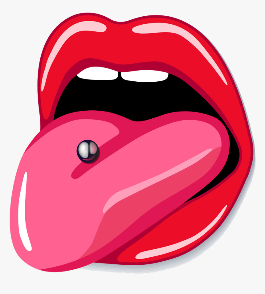 Tongue Png - Tongue Piercing Clipart, Transparent Png