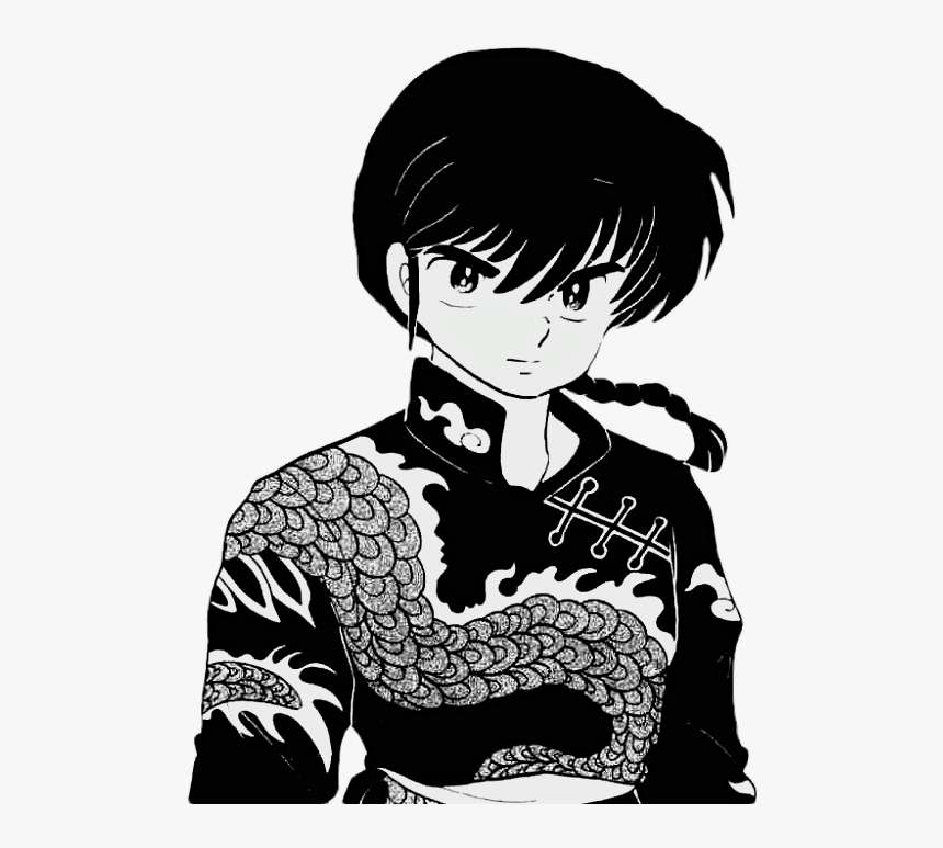Ranma Black And White, HD Png Download