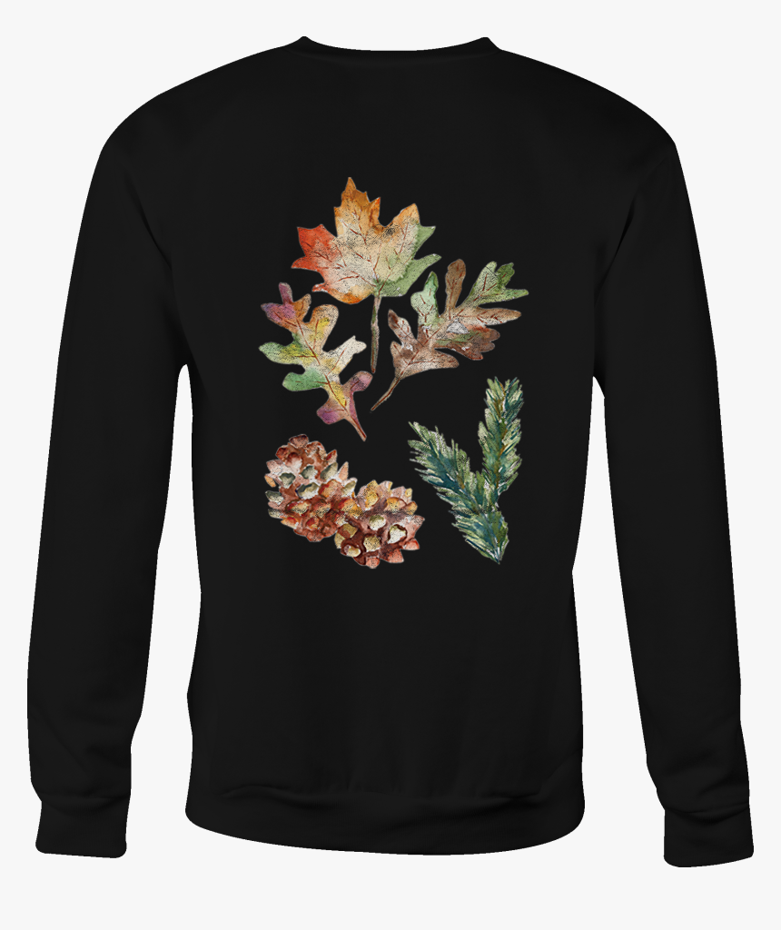 Crewneck Sweatshirt Autumn Fall Leaves Shirt For Men - Long-sleeved T-shirt, HD Png Download