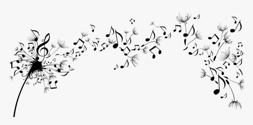 Displaying Music Dandelion - Dandelion Blowing Music Notes, HD Png Download