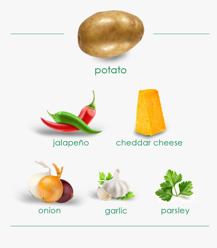 Image Shows Product Ingredients, Including A Potato, - Pepper And Salt Png, Transparent Png