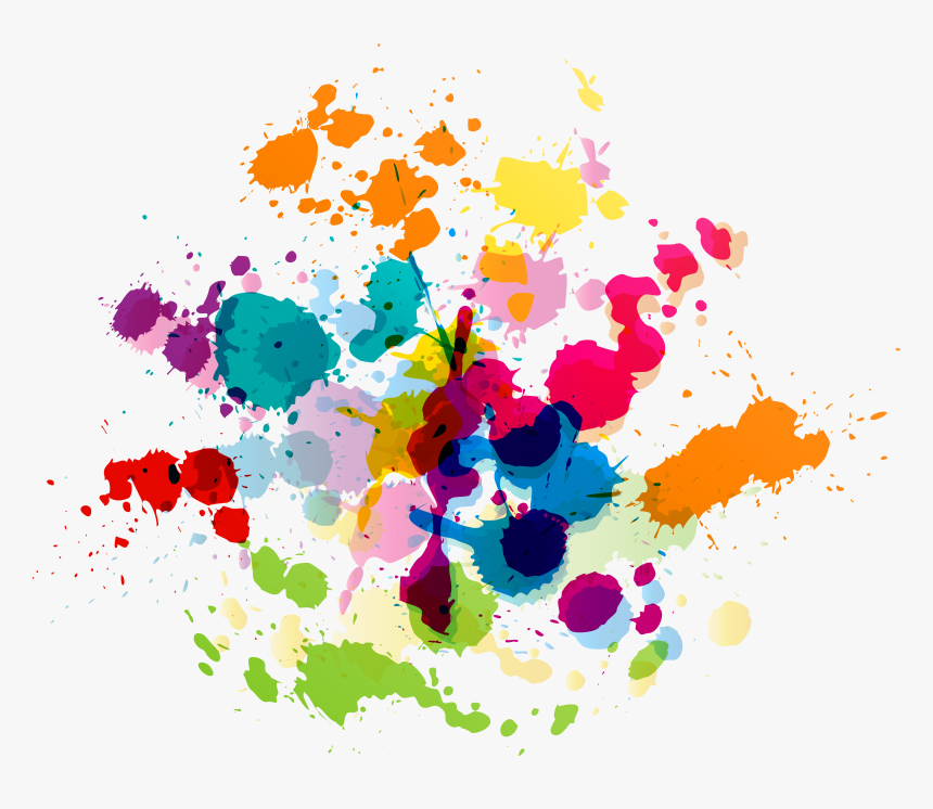 Colorful Paint Splatter Transparent Clip Art Image​, HD Png Download