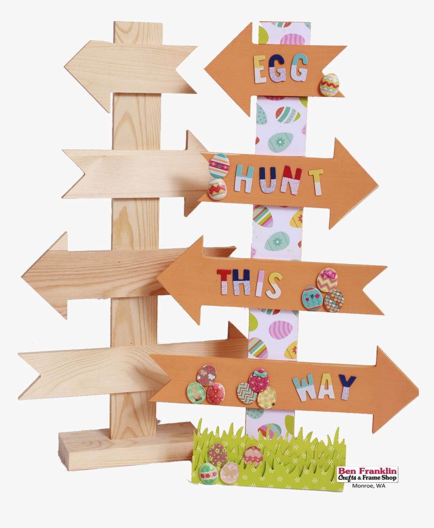 We Just Painted The Arrows Of Our Directional Sign - Transparent Clip Art Egg Hunting Frame, HD Png Download