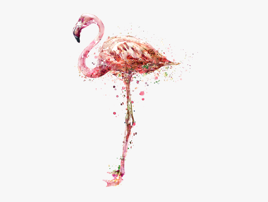 Flamingo Watercolor Painting, HD Png Download