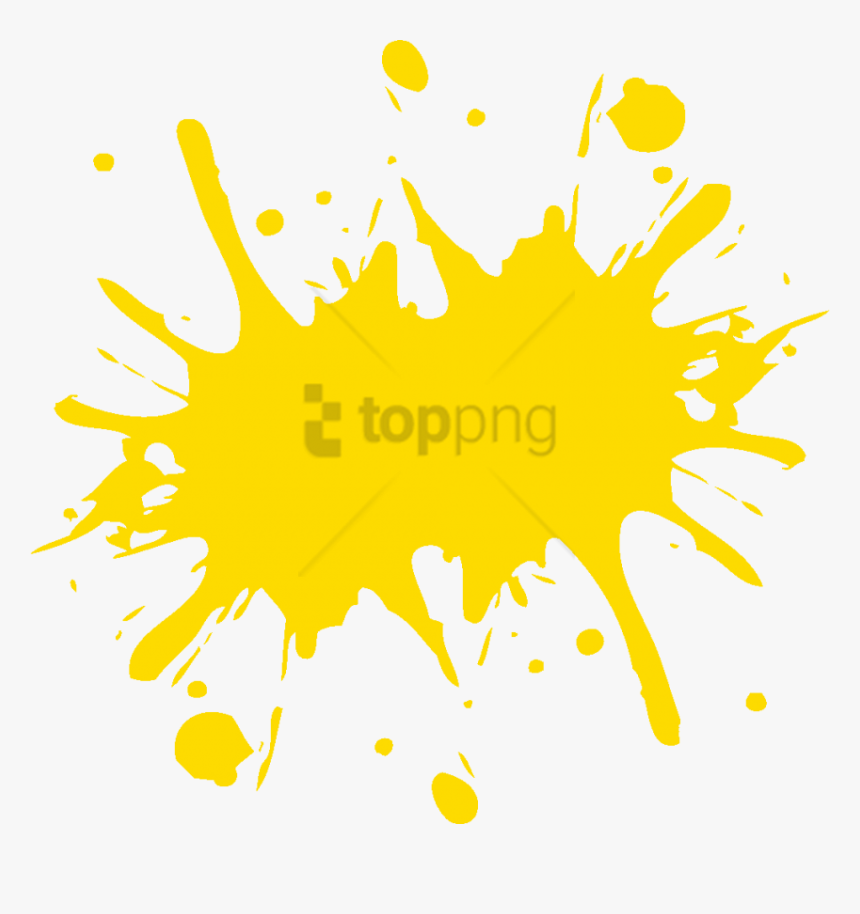 Yellow Paint Splash Png - Single Paint Splatter Design, Transparent Png