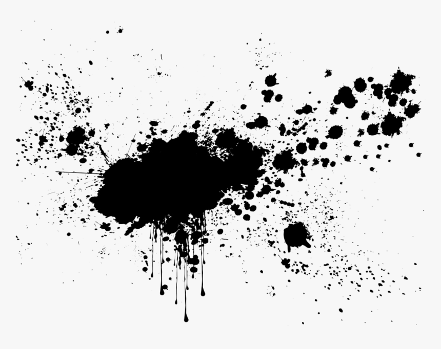 #paint #splash #black #stroke #splatter #red #orange - Transparent Black Paint Splash, HD Png Download