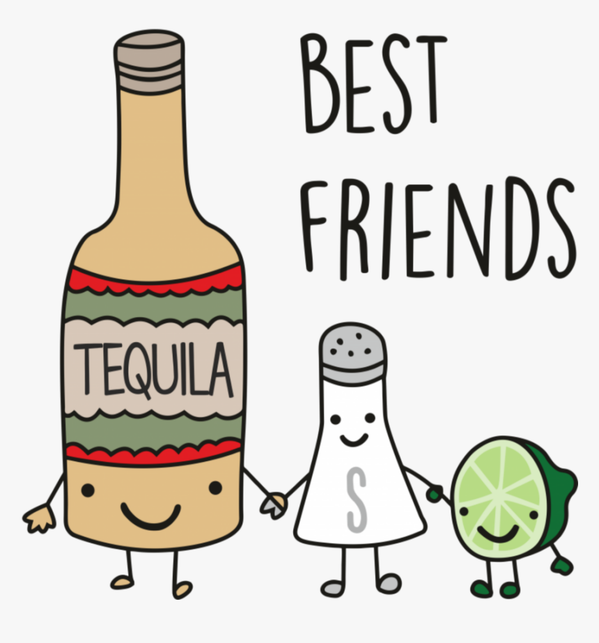 Transparent Tequila Bottle Clipart - Best Friends Tequila Salt Lime, HD Png Download