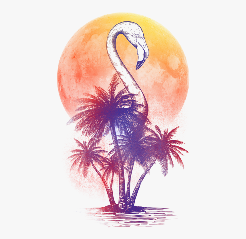 Transparent Watercolor Flamingo Png - T-shirt, Png Download