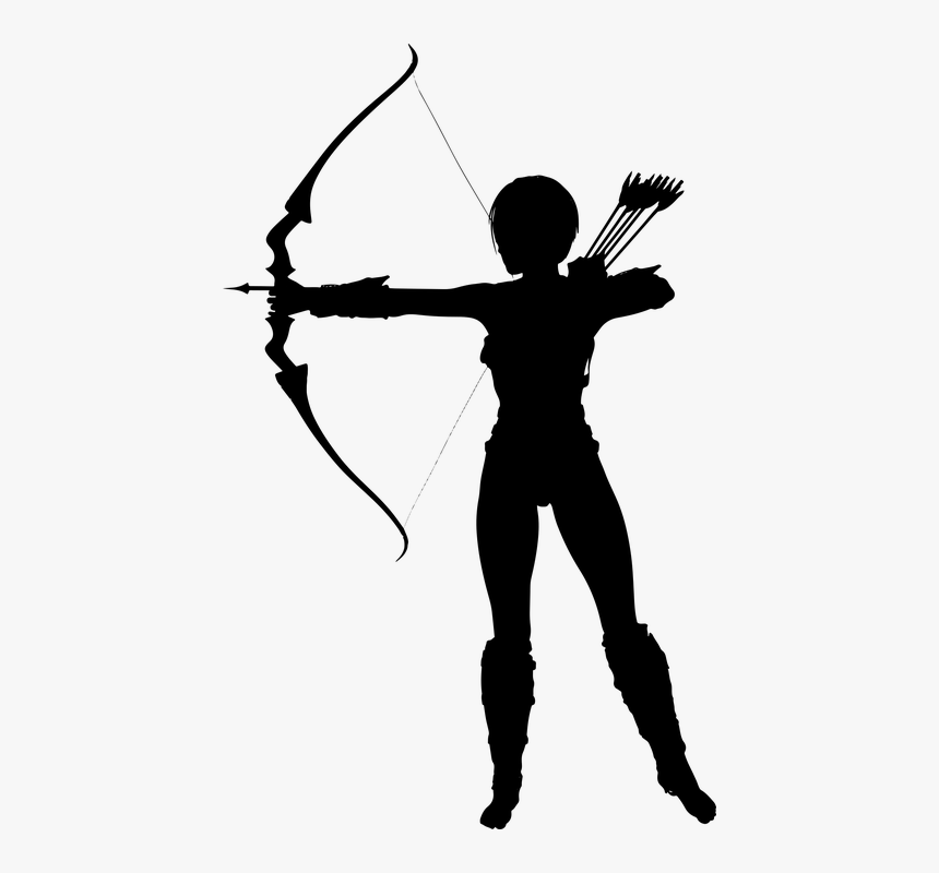 Amazon, Archer, Arrow, Battle, Bow, Combat, Female - Silhouette Archer Clipart, HD Png Download