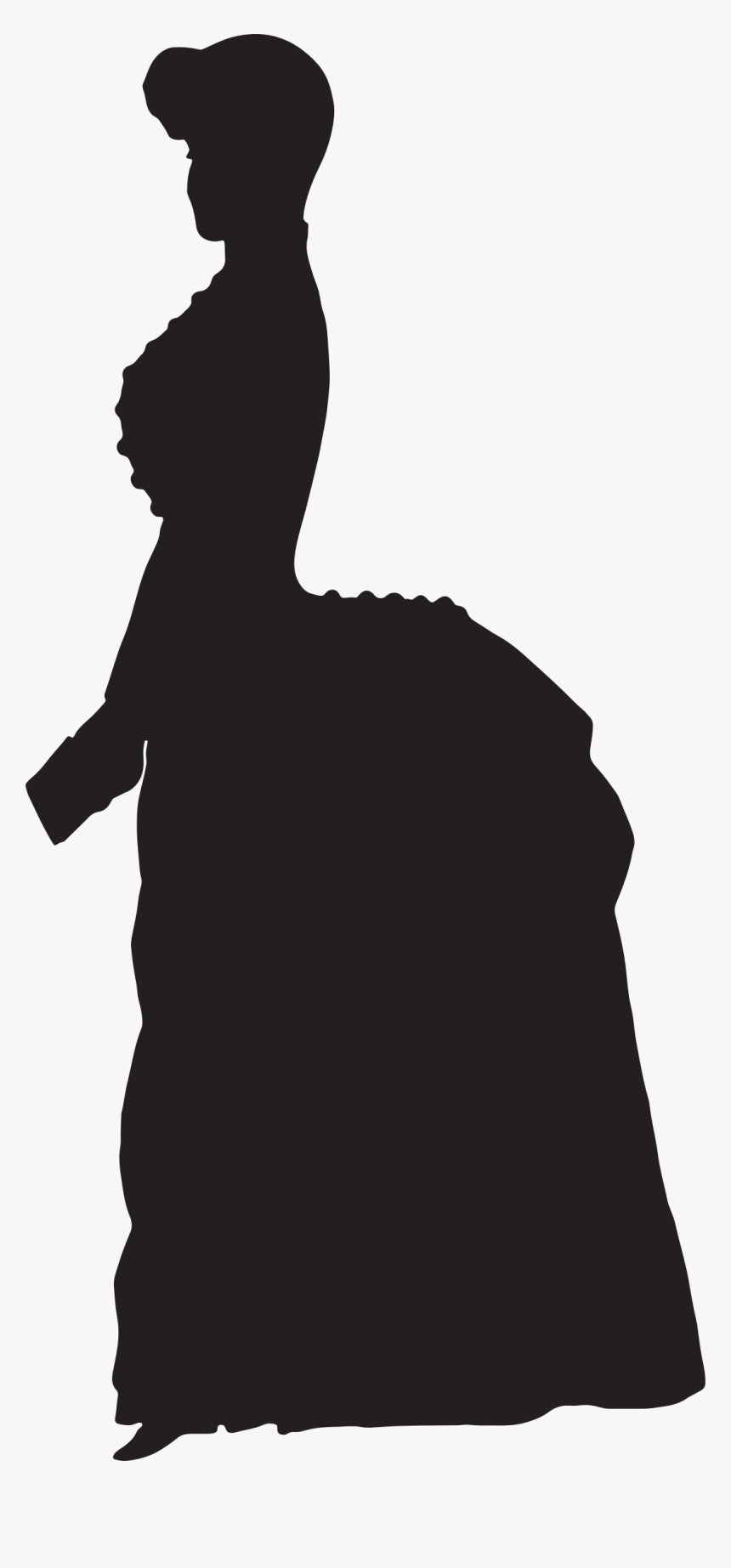 Old-fashioned Silhouettes Clip Art - Victorian Lady Silhouette Png, Transparent Png