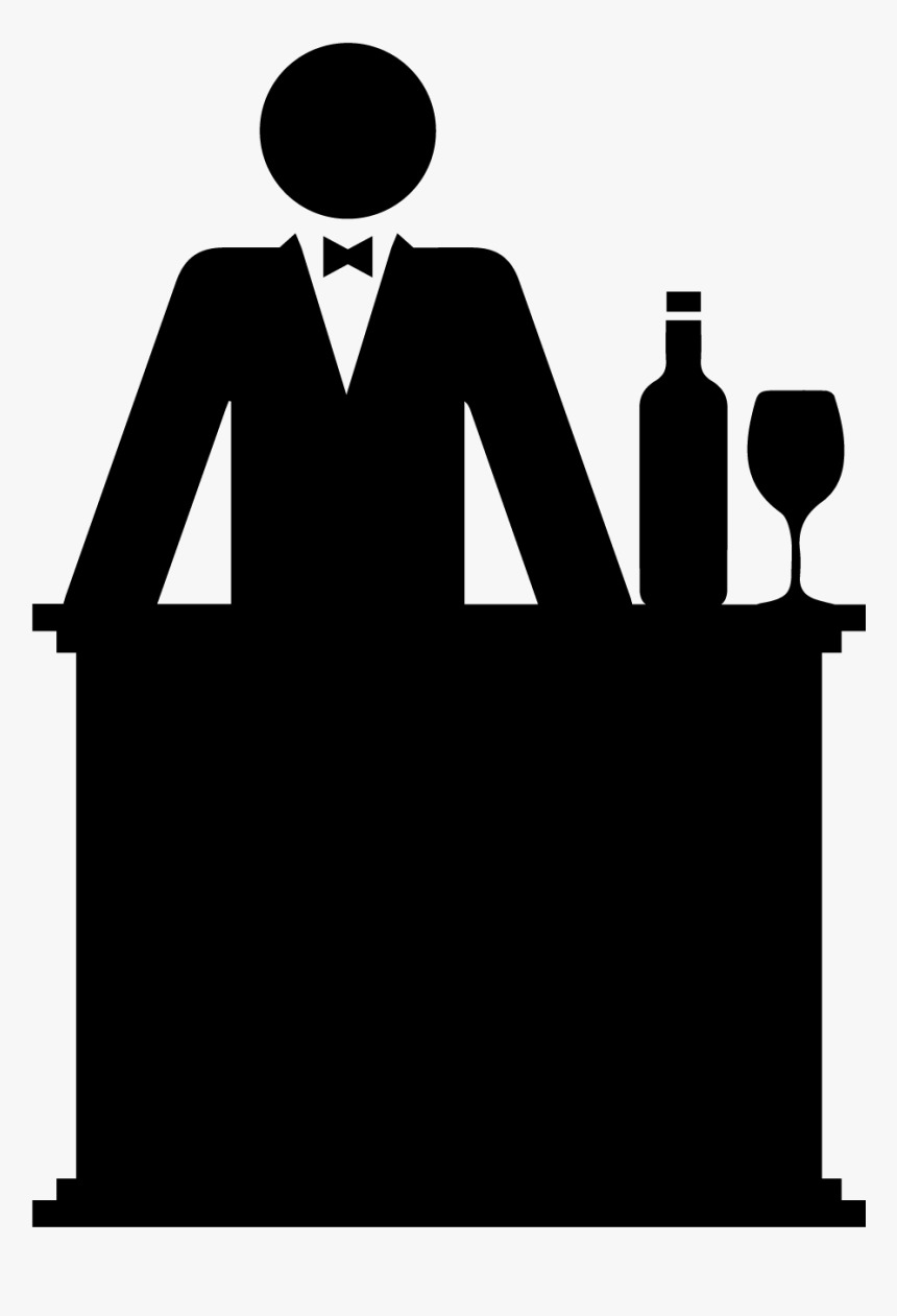 Bar Service Silhouette- - Silhouette Bartender Png, Transparent Png