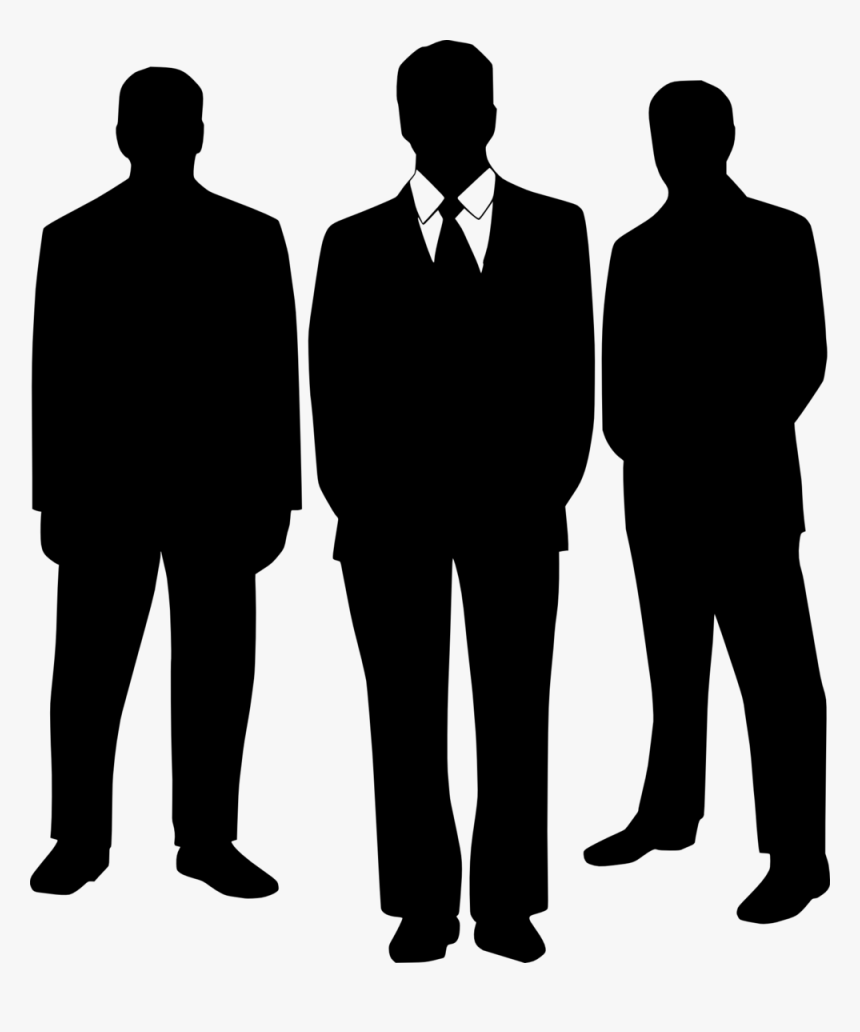 Business Men, Black Suits, Silhouettes, Bodyguards - Men In Suits Silhouette, HD Png Download