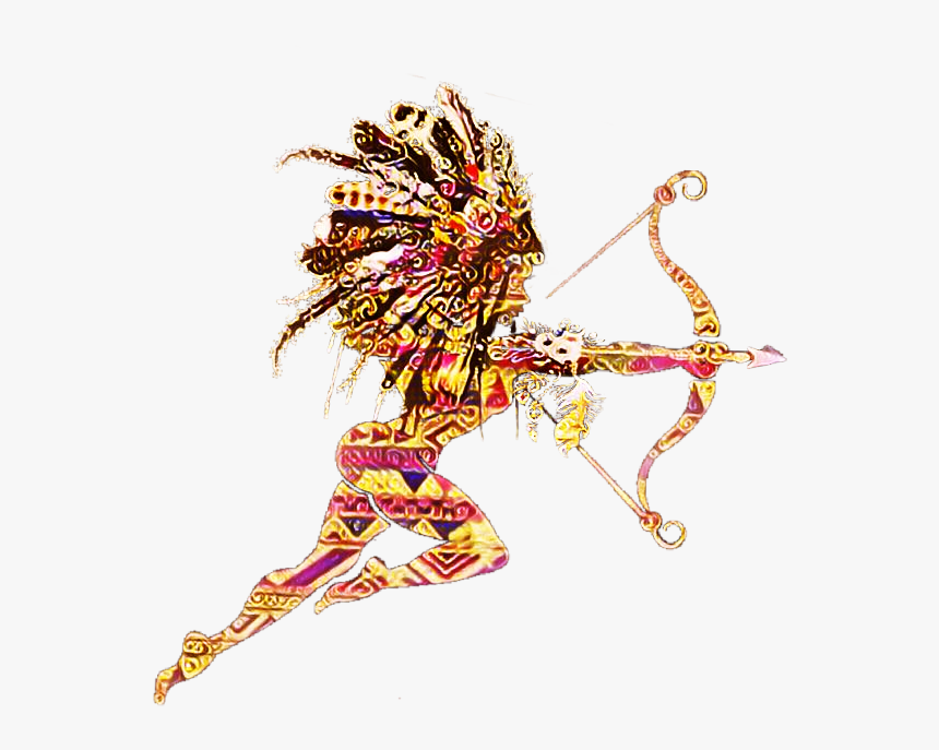 Ftestickers Silhouette Native American Archer Arrow - Native American Arrow Png, Transparent Png
