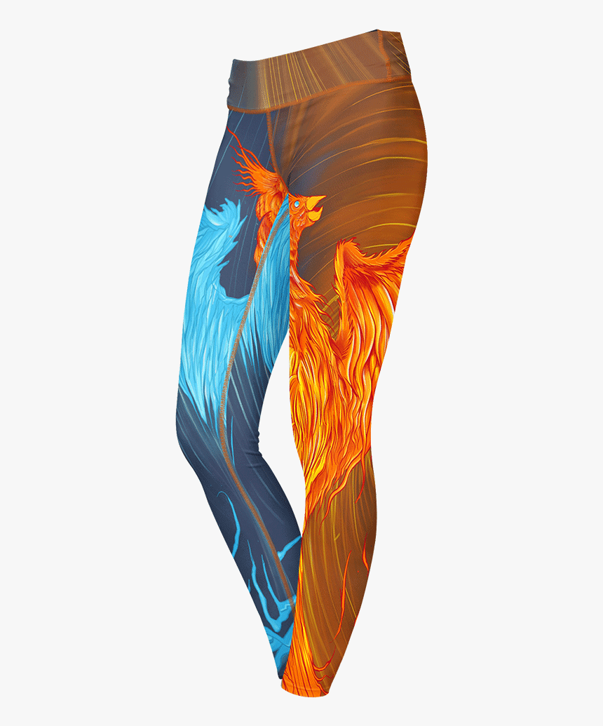 Leggings Fire & Ice Phoenix Leggings 
 Class - Phoenix Art Fire And Ice, HD Png Download