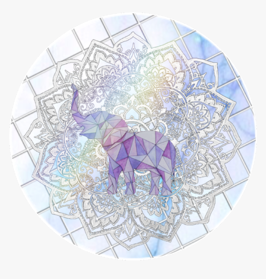#elephant #mandala #blue #purple #geometric - Picsart Mandala Overlay Png, Transparent Png