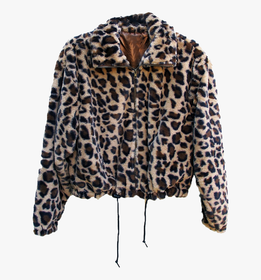 Image Of Furry Leopard Print Bomber - Fur Clothing, HD Png Download