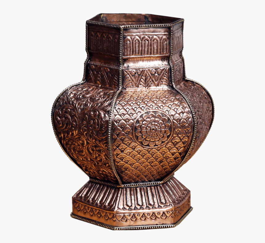 Copper Art Flower Pot - Urn, HD Png Download