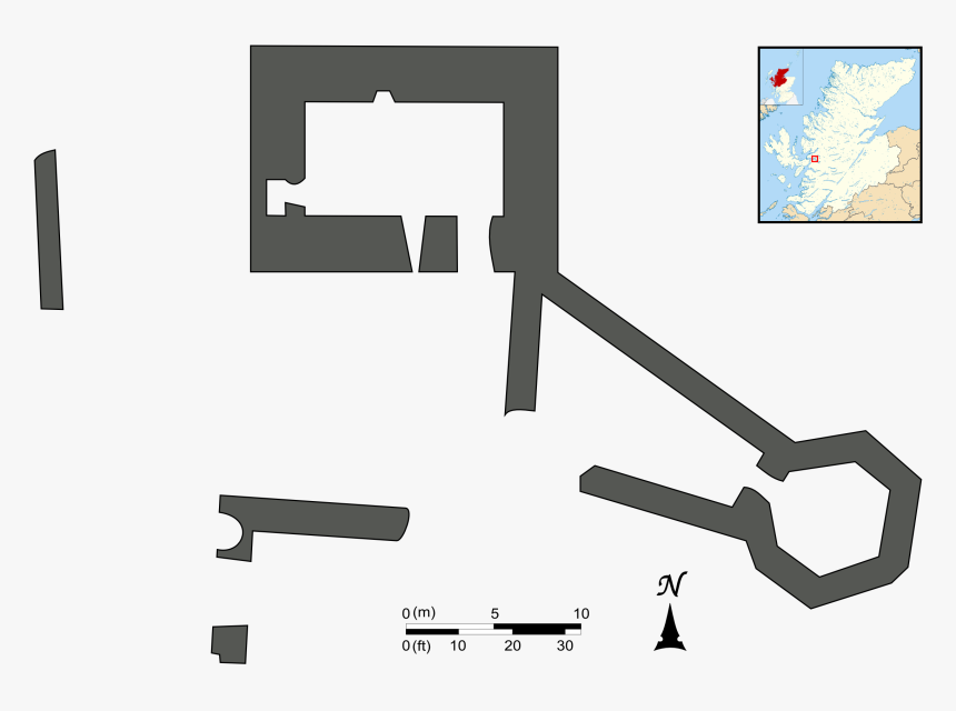 Eilean Donan Castle Map 1887 - Eilean Donan Castle Footprint, HD Png Download