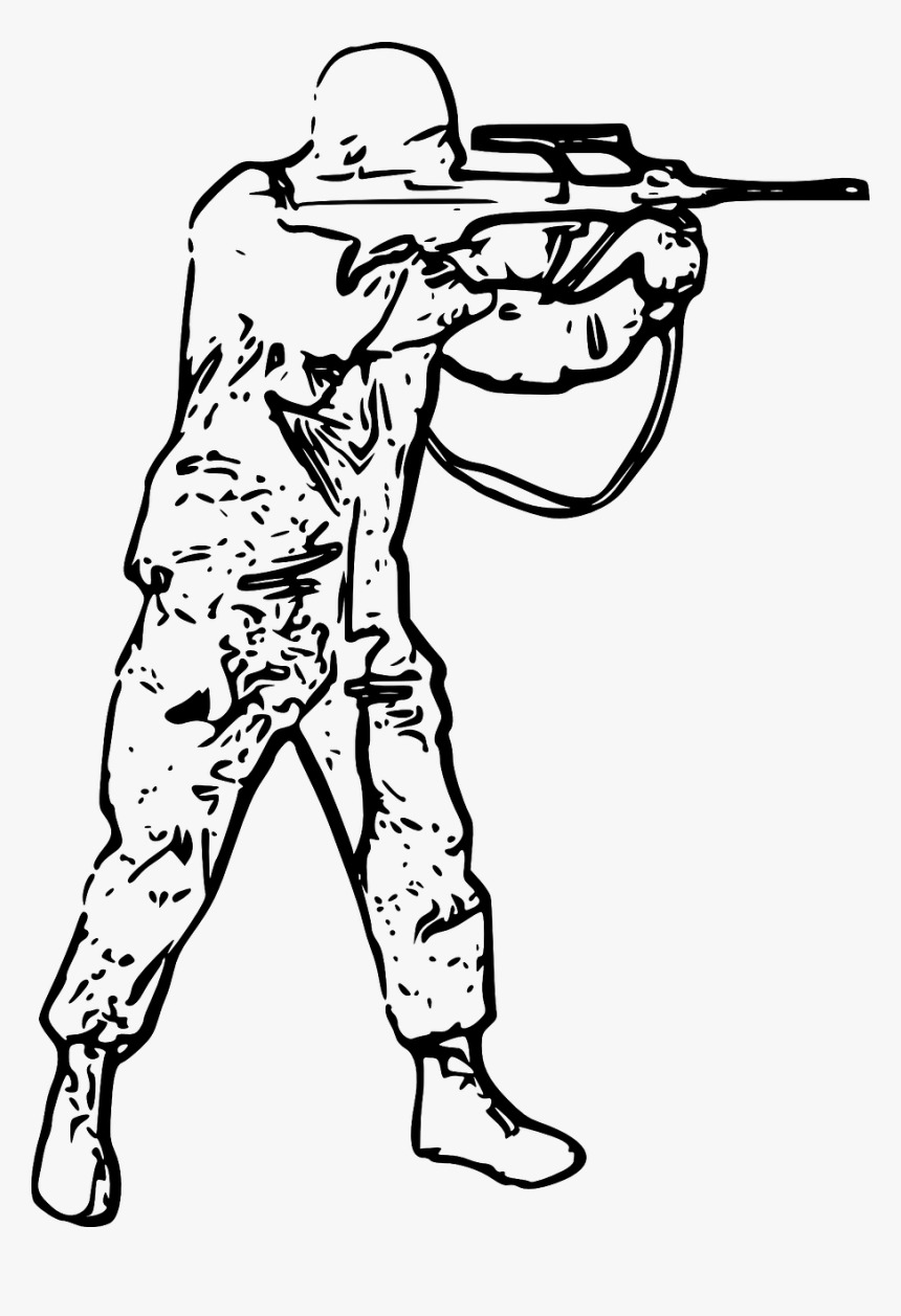Soldier Black And White, HD Png Download