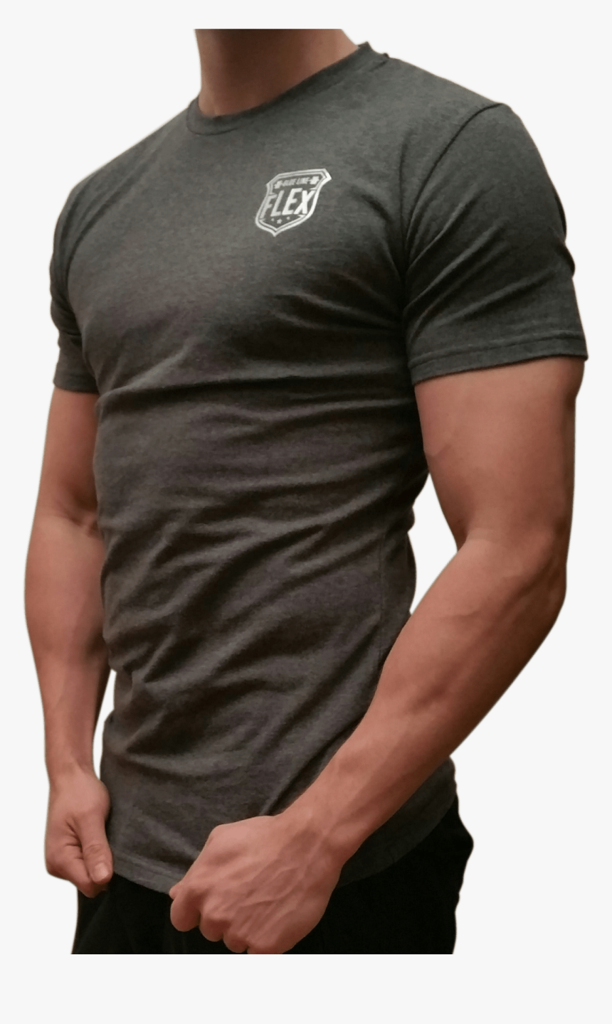 Police T Shirts Gray Thin Blue Line Shirt - Active Shirt, HD Png Download