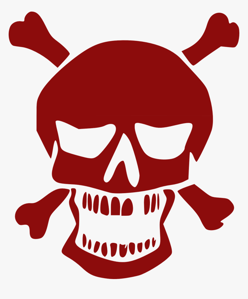 Skull, Crossbones, Red, Pirate, Jolly Roger, Death - Skull Bones Halloween, HD Png Download