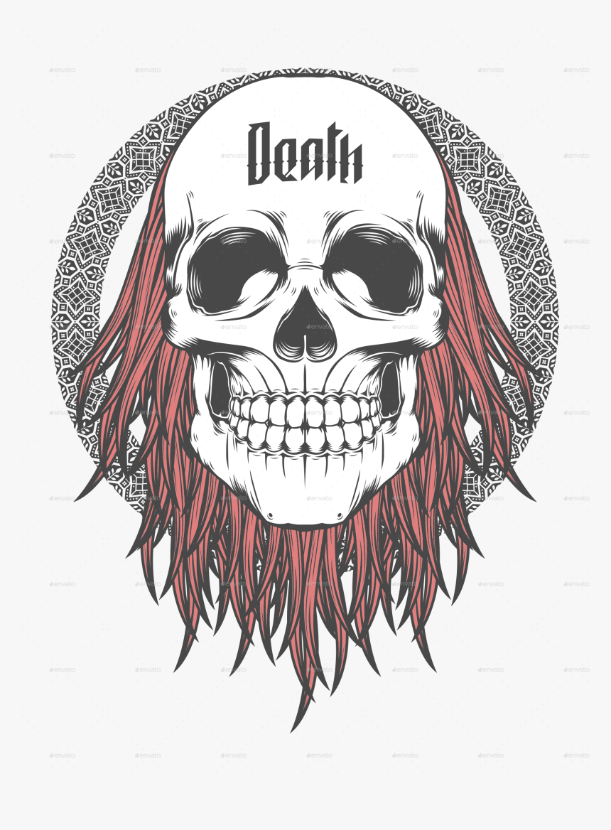 Skull Vector Beard Png, Transparent Png
