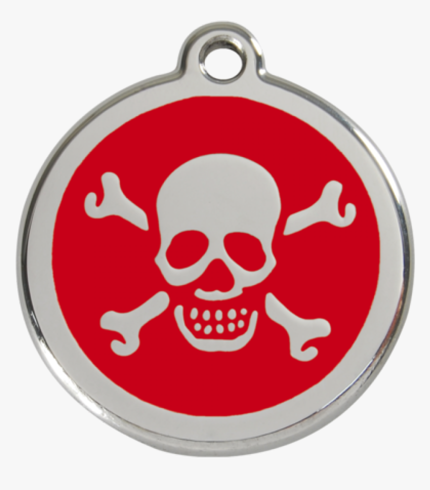 Red Skull & Crossbones Pet Tag - Placas Identificativas Para Perros, HD Png Download